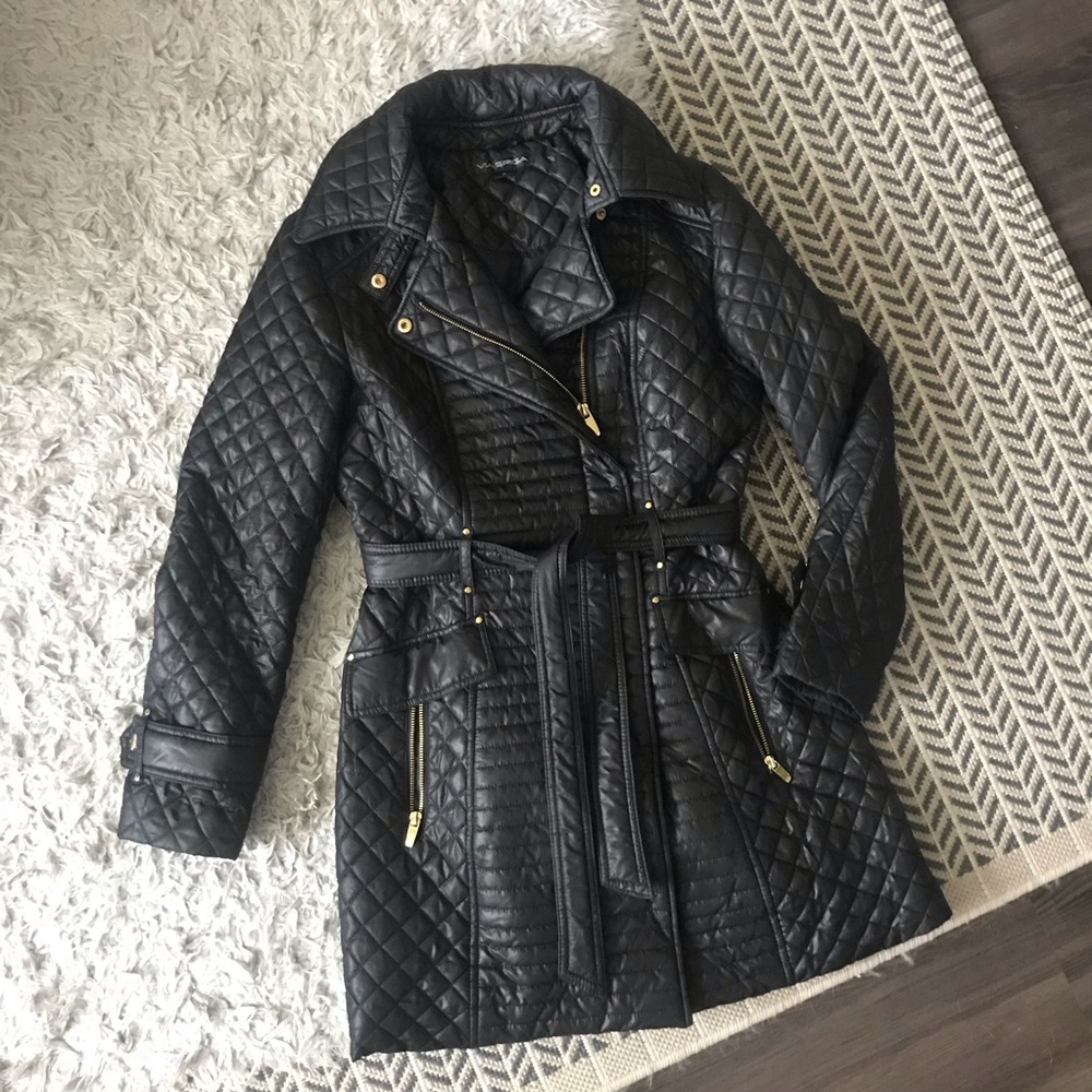 Via Spiga Black Quilted Winter Coat